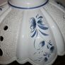 Vintage White and blue hand painted ceramic Ceiling Lampshade Image 3