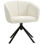 Chair, Upholstered chair with comfortable seat shell, swivel, cuddly upholstery, up to 120 kg, Cream white Image 3