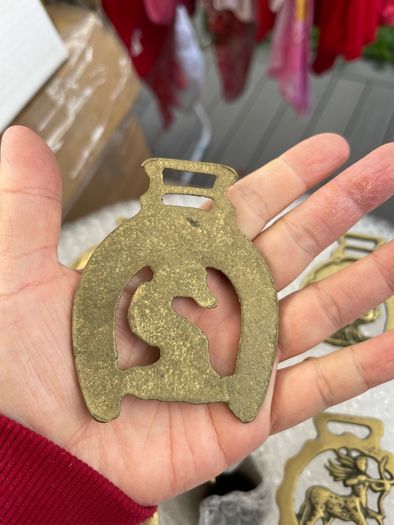 10 antique vintage horse brass