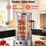 Countertop Vertical Rotating Oven 11.5L Rotisserie Shawarma Machine, 1500W Kebab Grill Roaster with Heat-Resistant Door, Drip Tray, and Timer Control, Kebab Rack with 7 Skewers Image 3