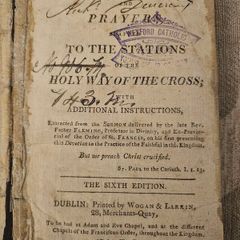 Meditations And Prayers To The Stations Of The Holy Way Of The Cross With Additional Instructions.  1810 Hardback In Very Poor Condition.  See Photos For Same.