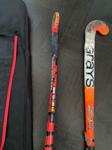 Hockey sticks;  bags & shin guards