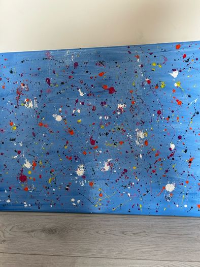 Large blue abstract painting