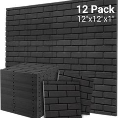 NEW SALE | Sound Proofing Panels, Brick Shaped Soundproofing Foam Panels, 12 Pack Acoustic Wall Panels for Room, Podcast, Recording, Studio Treatment