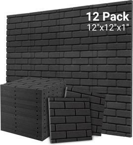 NEW SALE | Sound Proofing Panels, Brick Shaped Soundproofing Foam Panels, 12 Pack
