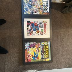 Framed Marvel comic prints