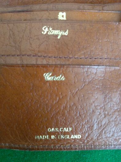Vintage Oak Calfskin Leather Folding Wallet