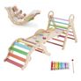 Pikler Triangle Set, 9-in-1 Toddler Climbing Toys Indoor, with Xylophone, Cushion, Triangle, Arch, and Ramp, 68 kg Load, Foldable Montessori Climbing Set for Toddlers and Kids, Rainbow Image 9