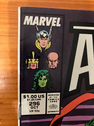 Comic: 'The Avengers' 296 / October 1988
