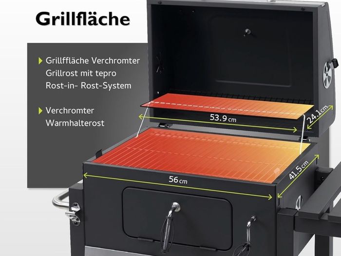 Grillwagen Toronto Click Charcoal Barbecue, Anthracite/Stainless Steel, 56 x 41.5 cm