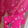 Vintage Hot Pink with Gold metallic Floral Dots Sz 12 UK Image 6