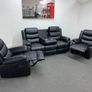 Roma Black Manual Leather Recliner Sofa Set Image 4