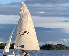 Laser 13 sailboat with road and launching trailer