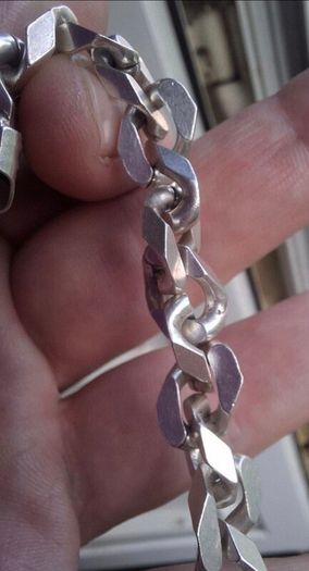 Mens Sterling Silver Cuban Chain Bracelet