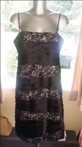 Phase Eight stunning midi black lace sequins dress size UK16 EU44 Postage included