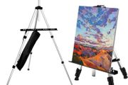 Easel for Painting, Adjustable 52cm-153cm Art Easel Stand for Adults Kids Artist, Indoor Outdoor Light Weight Table-Top Floor Standing Metal Tripod Stand for a2, a3, a4 Canvas Display, Silver (FREE POSTAGE)