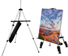Easel for Painting, Adjustable 52cm-153cm Art Easel Stand for Adults Kids Artist, Indoor Outdoor Light Weight Table-Top Floor Standing Metal Tripod Stand for a2, a3, a4 Canvas Display, Silver (FREE POSTAGE)