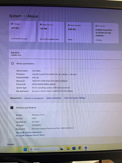 Dell 9020+480GB SSD+Keyboard and mouse/WIN11PRO