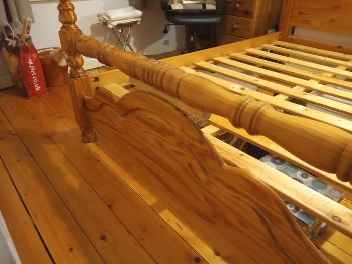 Solid Pine Double Bed Frame 140x190cm