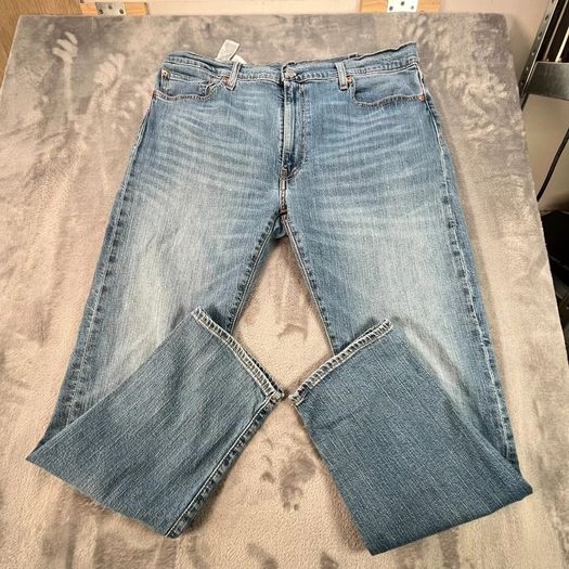 Levis 502 Premium Mens Jeans Blue W38 L31 Straight - Stretch Denim- Big E