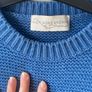 Alex Gore Brown Cornflower blue 100% wool Saturday sweater size small Image 5