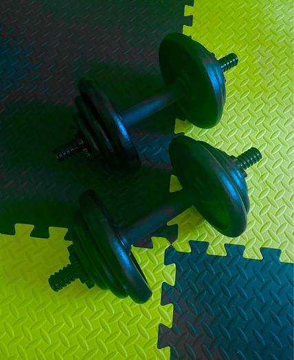 Cast iron dumbbells