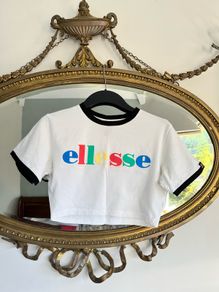Ellesse Cropped T-shirt Top Size M