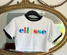 Ellesse Cropped T-shirt Top Size M