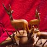 Vintage Teak Antelope Figures Image 2