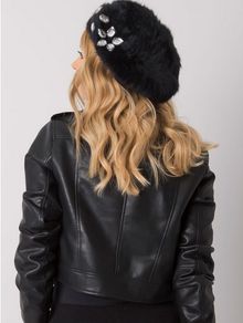 Lovely Black Hat with Sparkly Gems - cashmere style fabric - new/nice gift