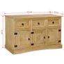 Sideboard Solid Mexican Pinewood Corona Range 132x43x78 cm Image 8