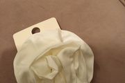 Cream/white satin hair scruncie