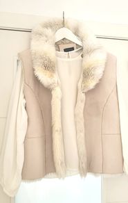 GERARD cream faux fur gilet Sz XL ( Fit 10-14UK)
