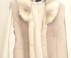 GERARD cream faux fur gilet Sz XL ( Fit 10-14UK)