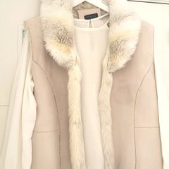 GERARD cream faux fur gilet Sz XL ( Fit 10-14UK)