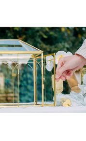 Gold Glass Wedding Cards Box for wedding envelopes