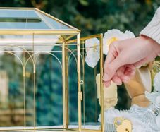 Gold Glass Wedding Cards Box for wedding envelopes