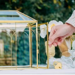 Gold Glass Wedding Cards Box for wedding envelopes