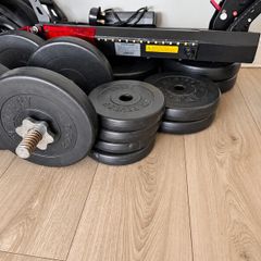 dumbells set and bar