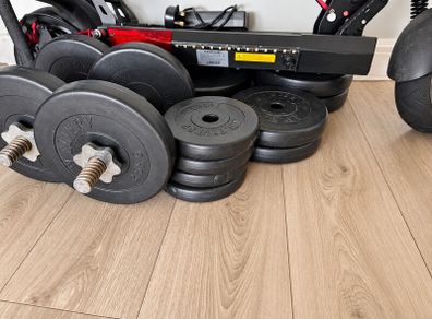 dumbells set and bar