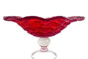 Vintage LE Smith Amberina Glass Compote