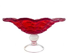 Vintage LE Smith Amberina Glass Compote