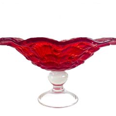 Vintage LE Smith Amberina Glass Compote