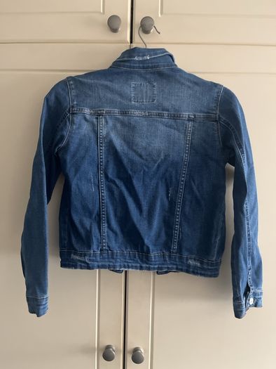 Destressed look denim jacket