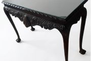 Tall  Mahogony Console Table with Glass Top