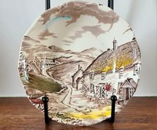 Small Bowl with Village Motif Quiet Day by the English W.H. Grindley, Fine Staffordshire ware