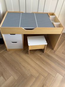 Build and Store Wooden Lego Desk