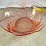 Vintage Heisey Pink Twist Depression Glass Serving Bowl 8 inches. Image 6