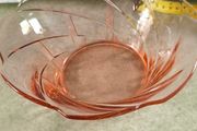 Vintage Heisey Pink Twist Depression Glass Serving Bowl 8 inches.