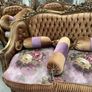 Beautiful old salon set in great condition with nice unusual colours 5 piece Image 2